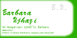barbara ujhazi business card